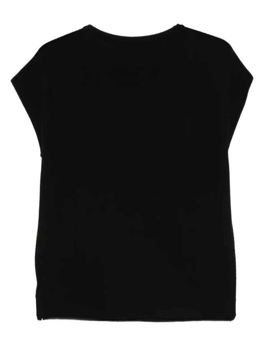 Black Round Neck Top