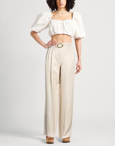 Woman Pants Light grey Size 2 Viscose, Linen