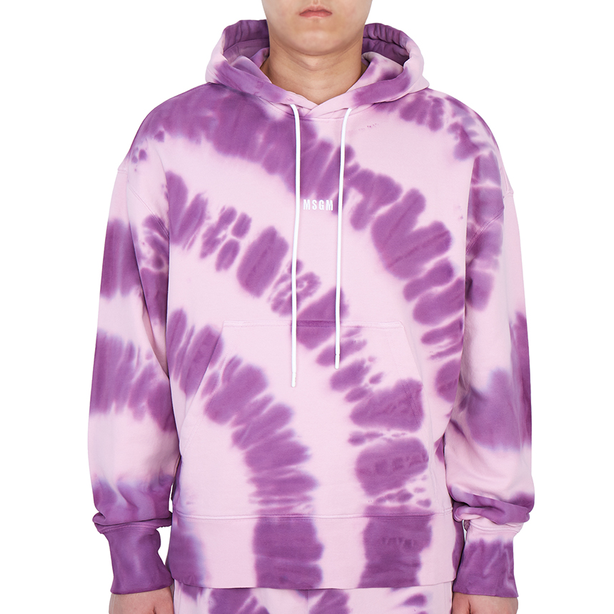 Logo-print tie-dye hoodie