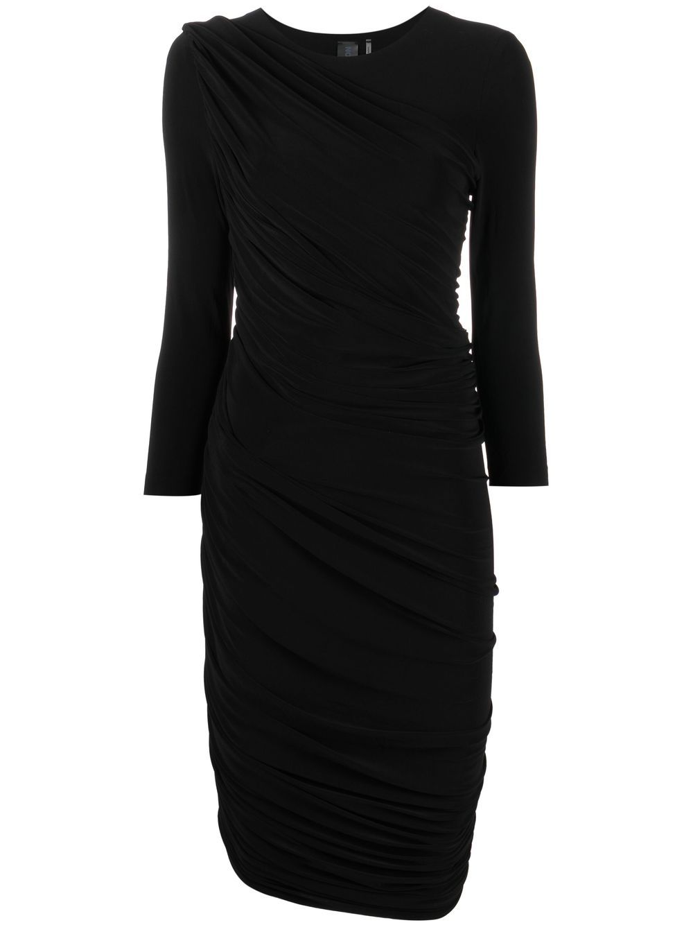 Diana ruched-detail midi dress - Black