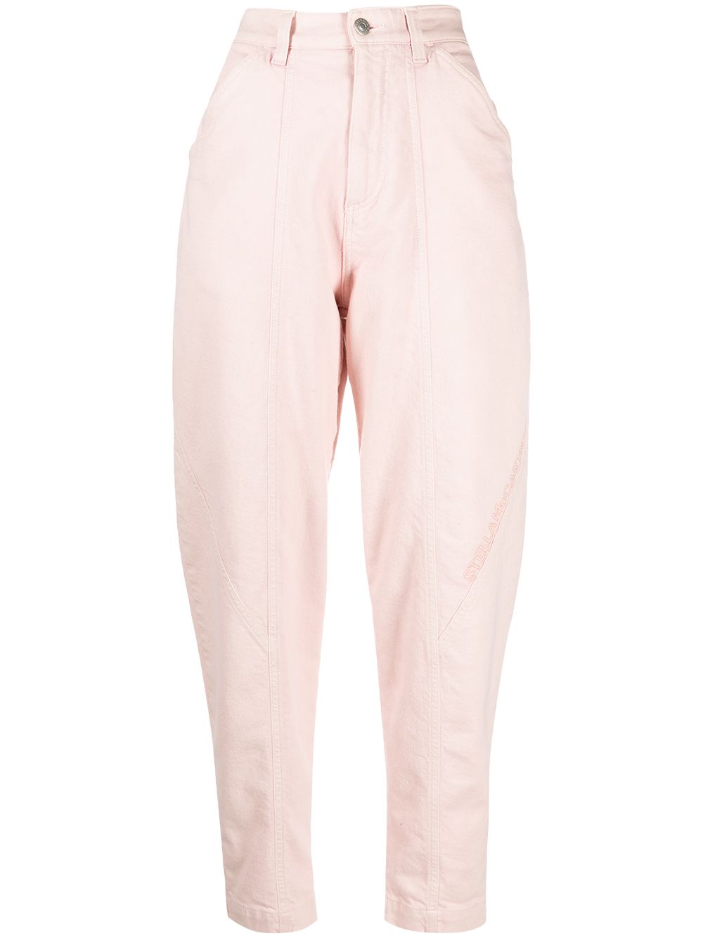 High-waist tapered jeans - Pink