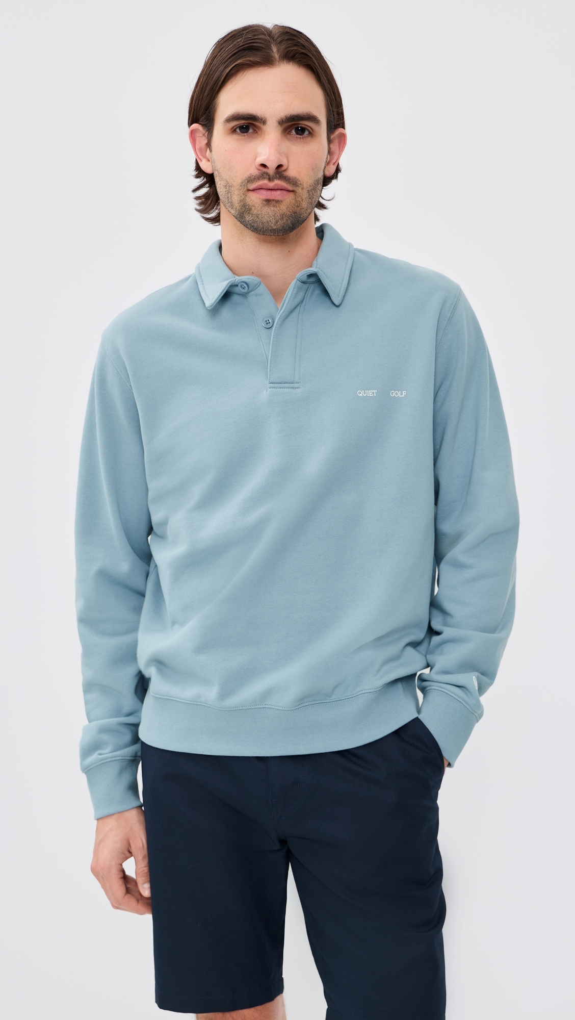 Monogram Washed Rugby Sweater Blue