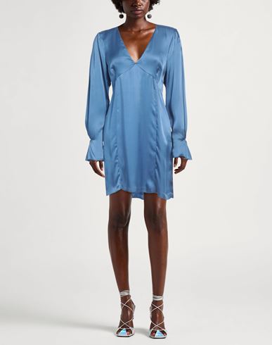 Semicouture Woman Mini dress Slate blue Size 6 Acetate, Silk