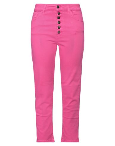 Woman Pants Fuchsia Size 26 Cotton, Elastane