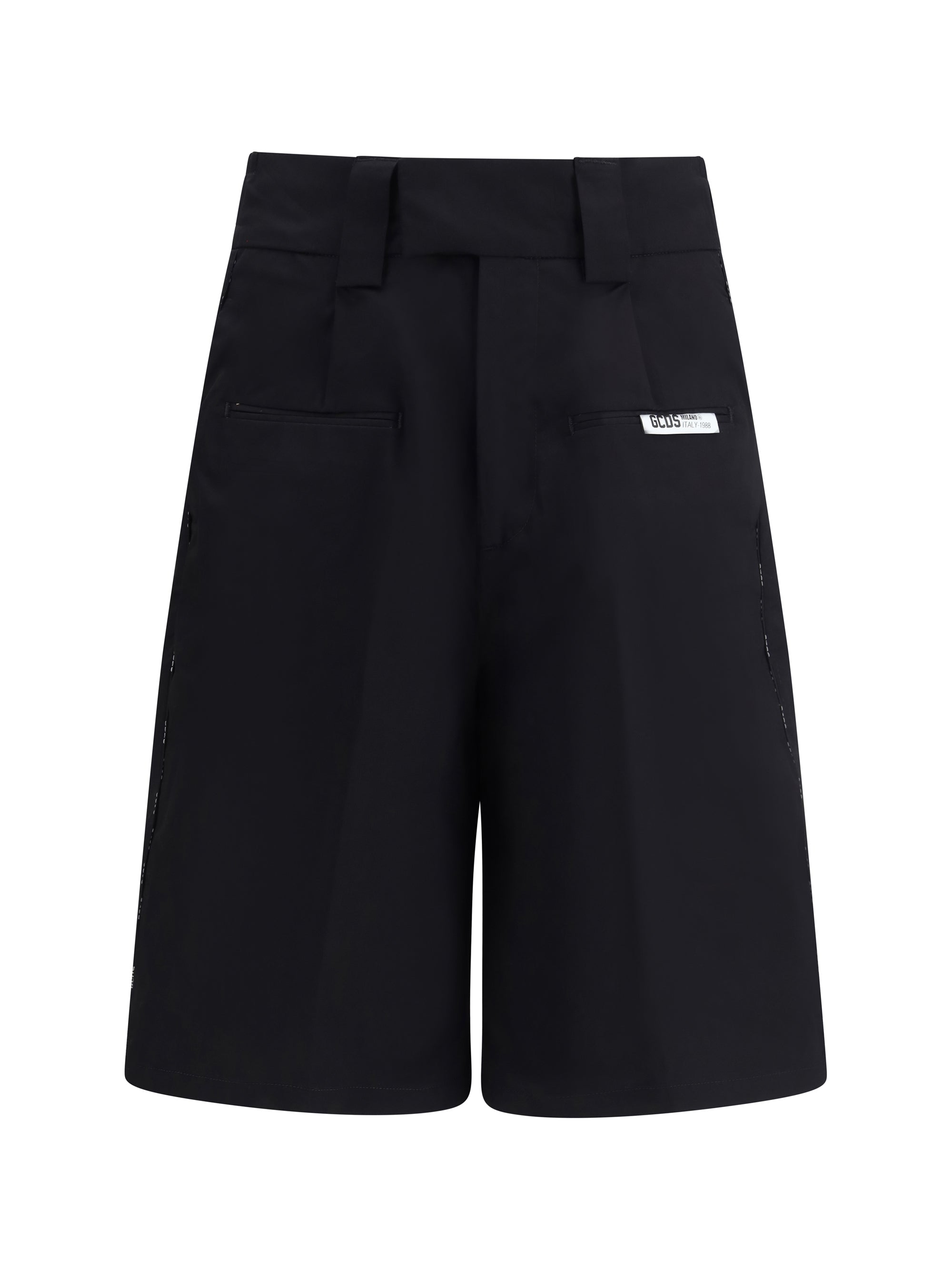 Logo Piping Bermuda — Black