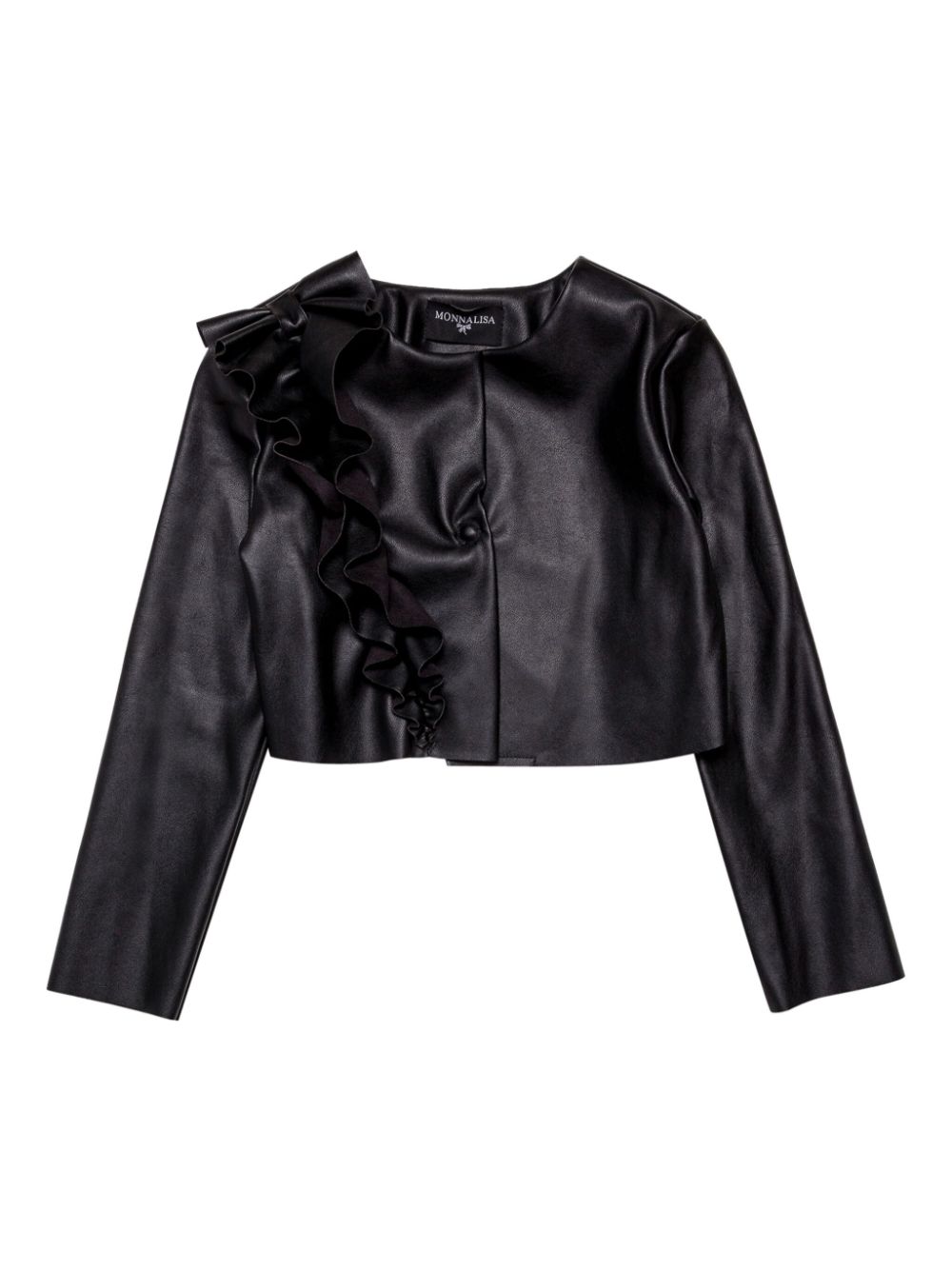 Ruffle-detail jacket - Black