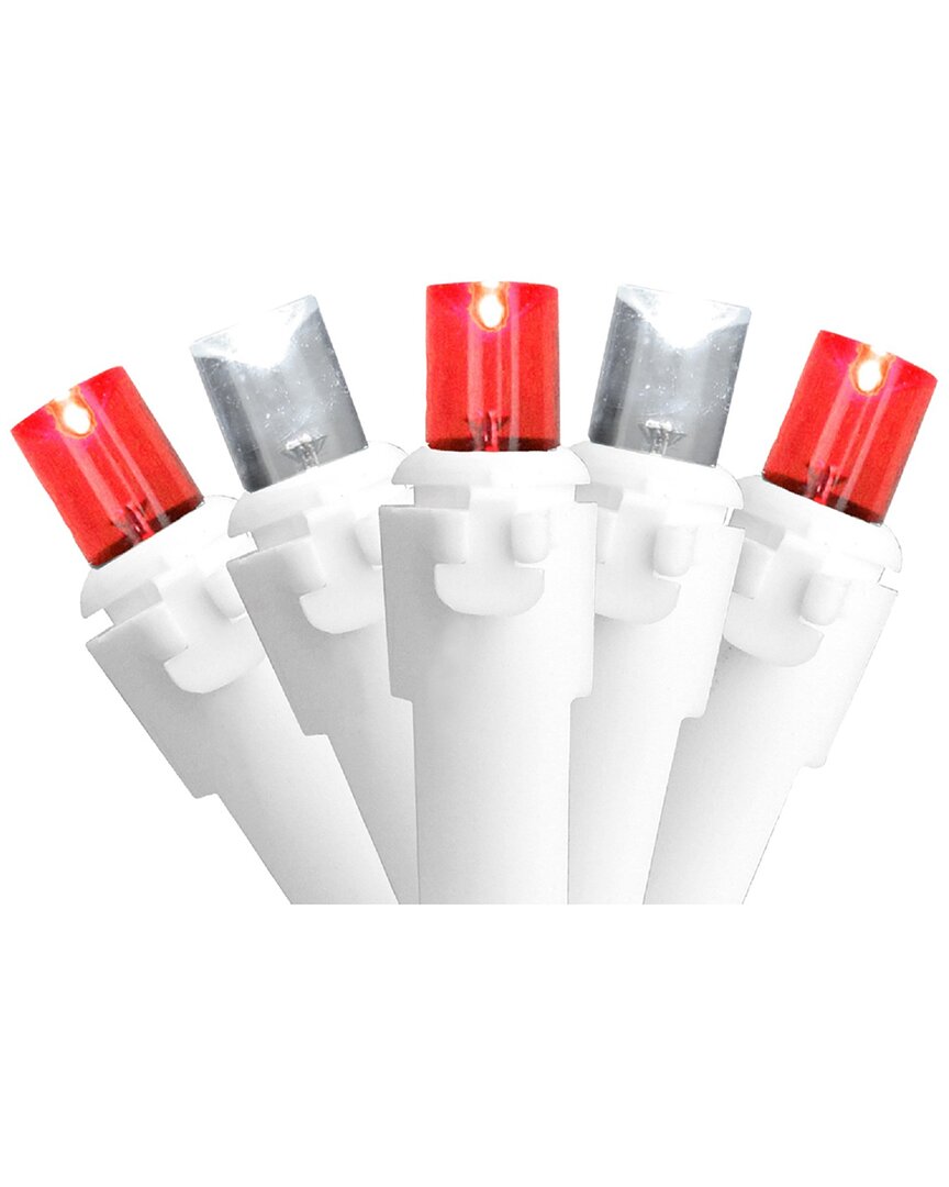 Northlight 100-Count Red And Pure White LED Wide Angle Icicle Christmas Lights  - 5.5ft White Wire