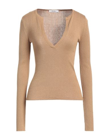 Max Mara Woman Sweater Camel Size M Silk, Cashmere