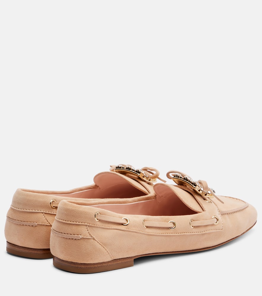 Boat Strass embellished suede boat shoes