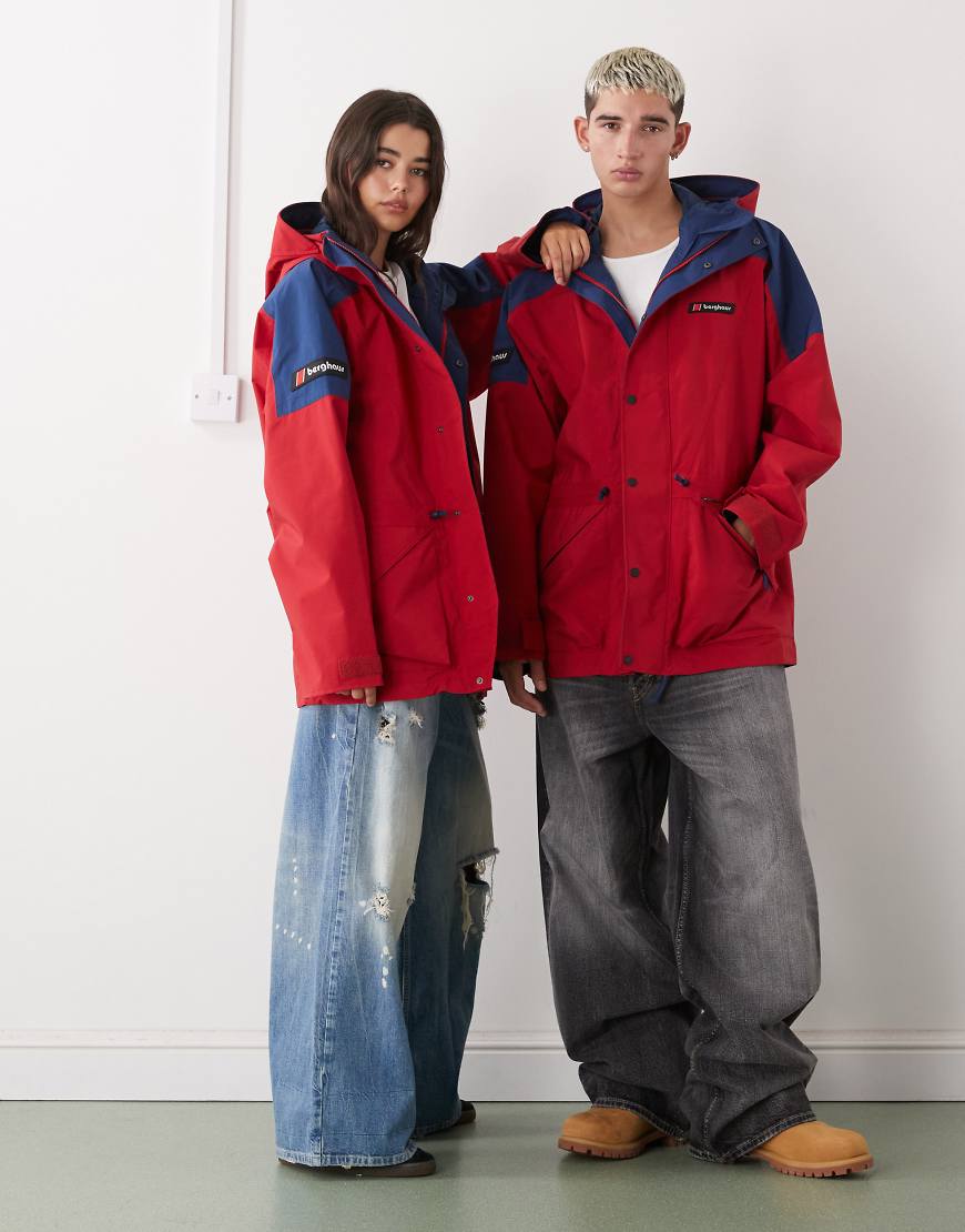 Unisex meru mountain gore-tex jacket in red/blue
