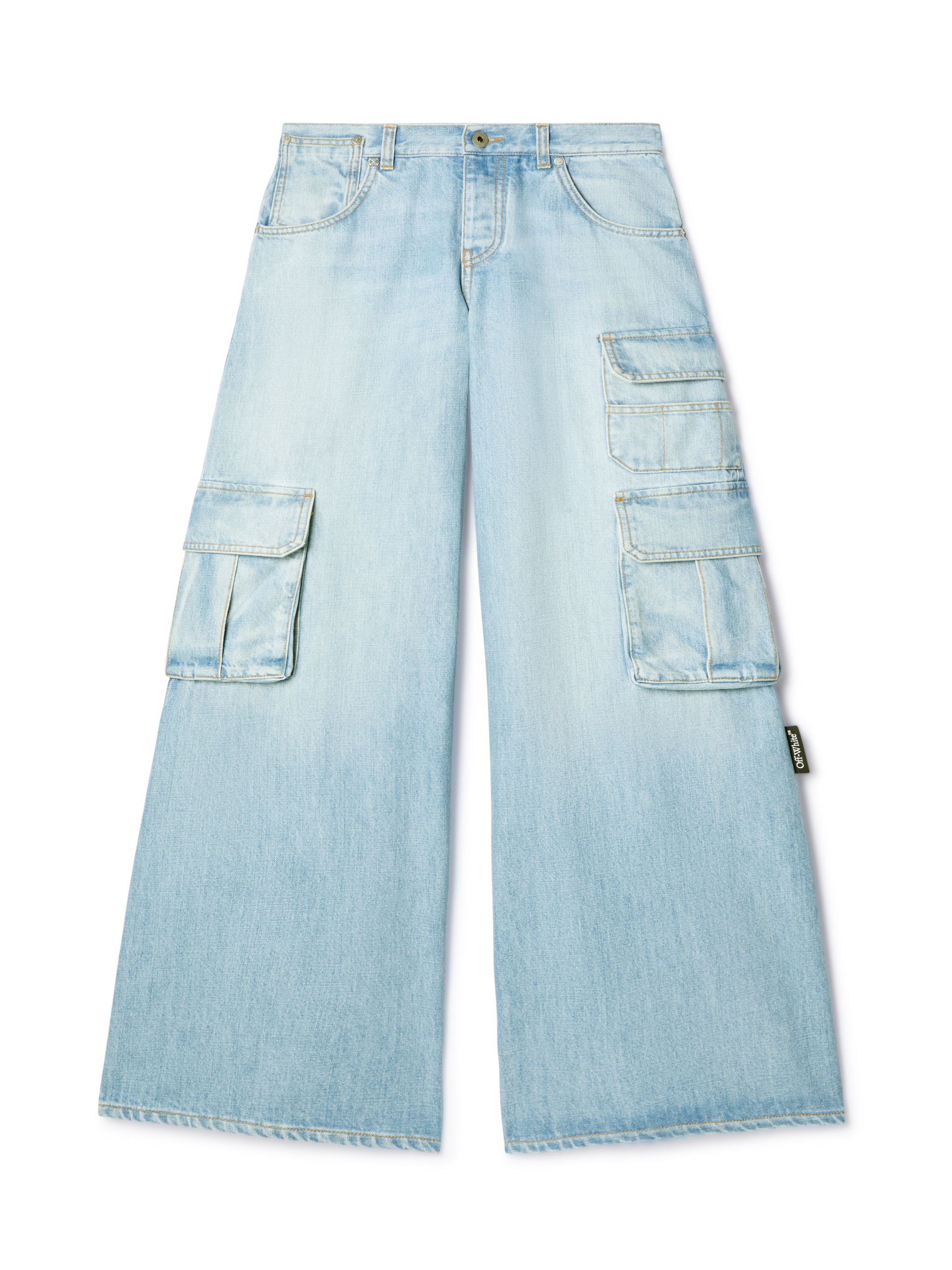 Denim Wide Cargo Pants