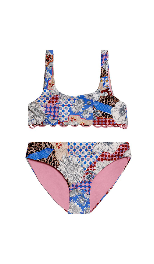 Agua Bendita Dolce Quilt Bikini Set in Blue,Burgundy. 2. Also