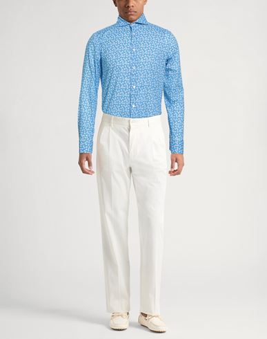 Man Shirt Azure Size 15 Cotton, Elastane