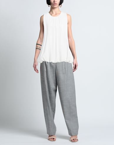 Woman Top White Size M/L Viscose, Tencel