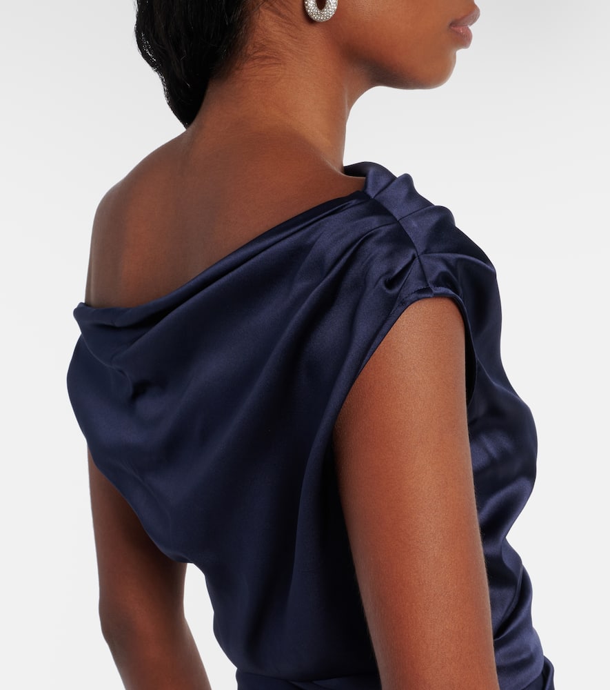 Elyse pleated silk-blend maxi dress