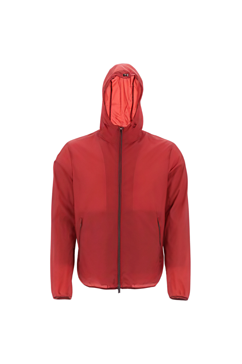 Hooded Nylon Jacket — Red