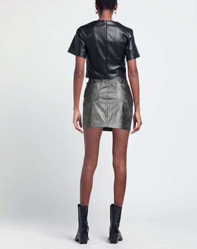 Woman Mini skirt Grey Size 8 Viscose, Polyurethane