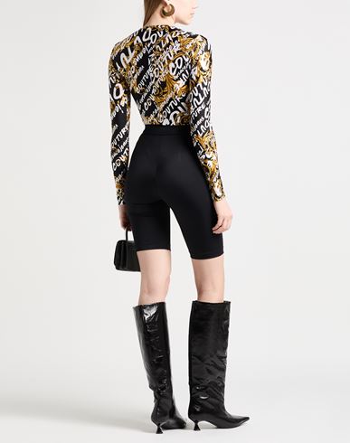 Versace Jeans Couture Woman Bodysuit Black Size 8 Polyamide, Elastane