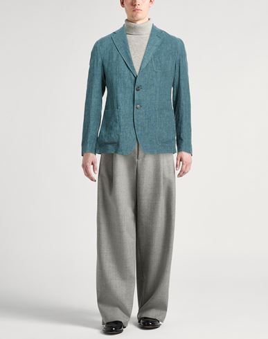 Man Blazer Deep teal Size 38 Linen