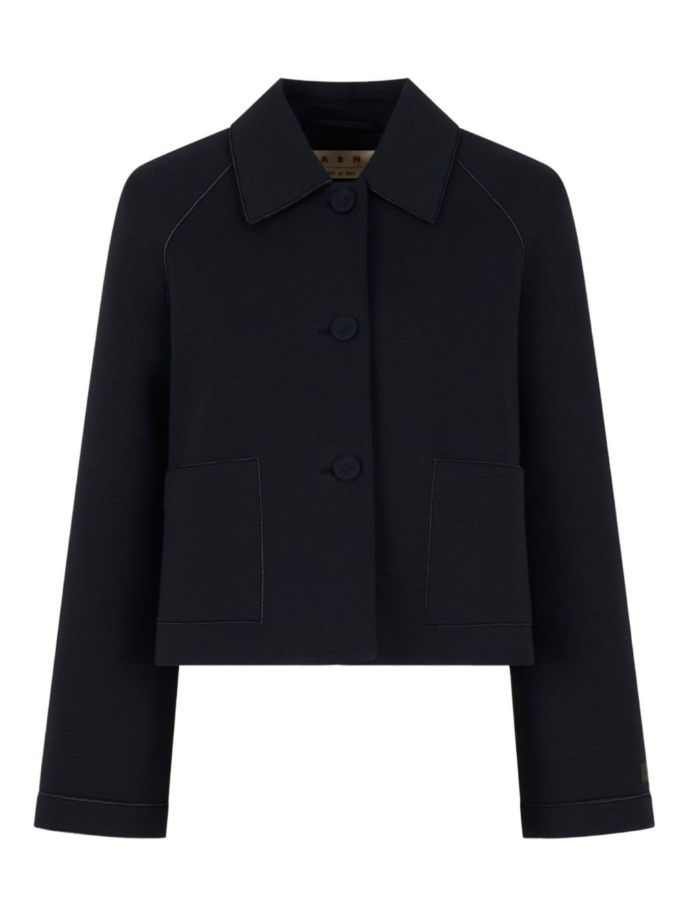 Cropped button-up jacket - Black
