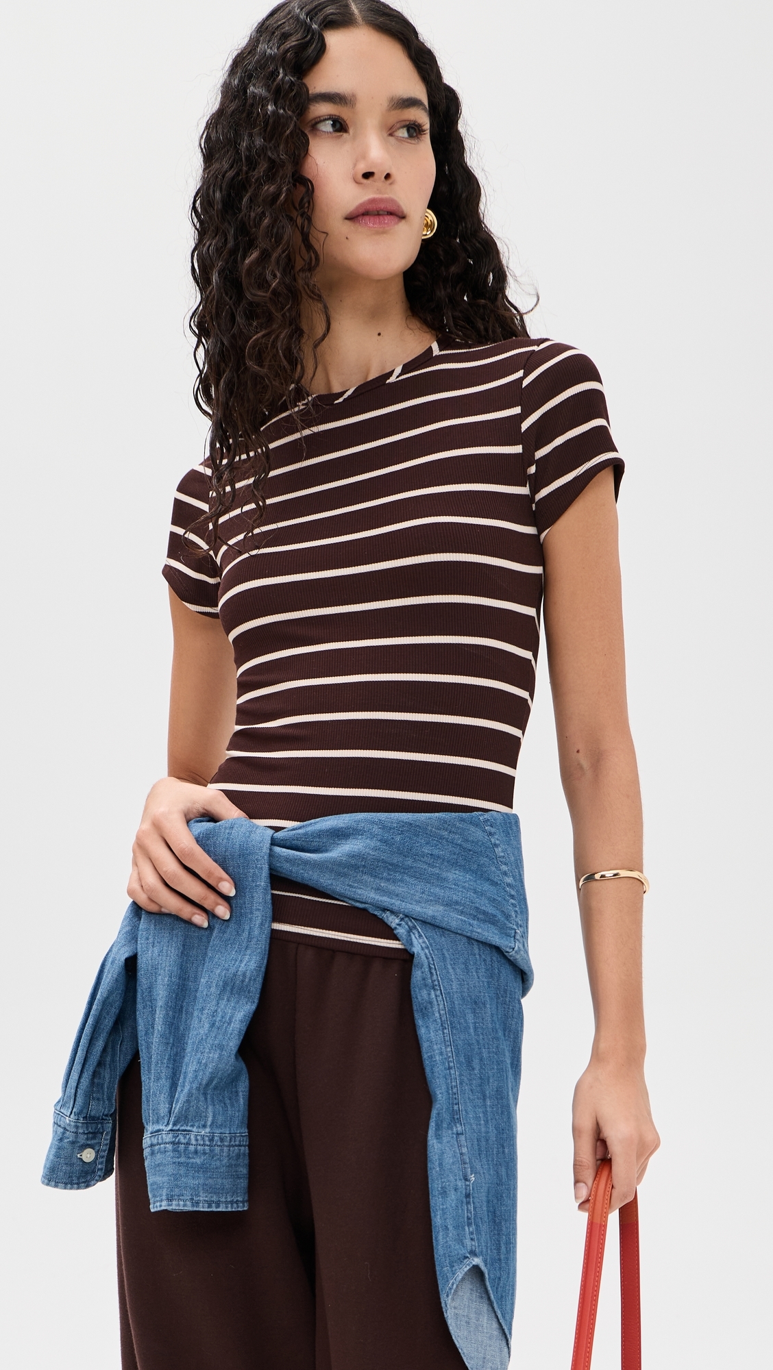 Iris Tee Chocolate/Off White