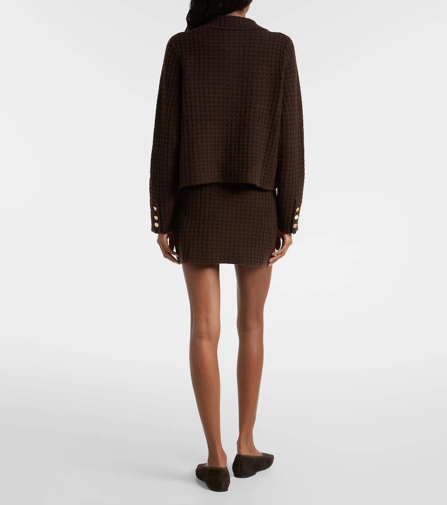Waffle-knit wool and cashmere cardigan