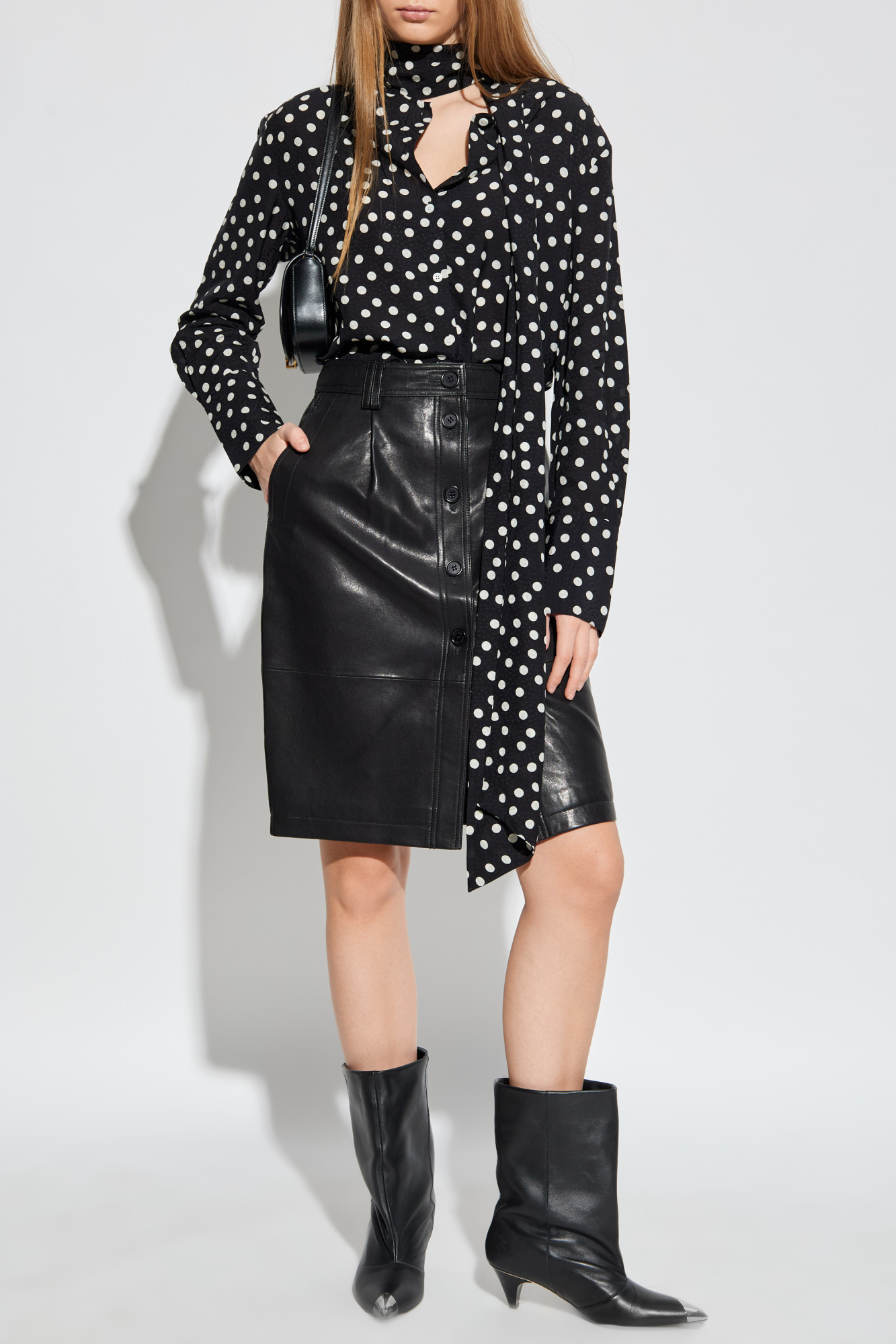 Leather Skirt "Zaire", Women's, Black