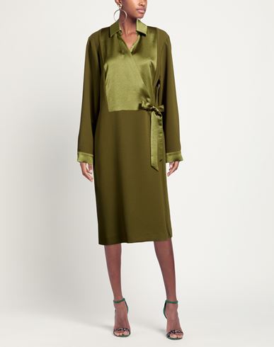 Woman Midi dress Lime green Size 12 Recycled polyester, Polyester