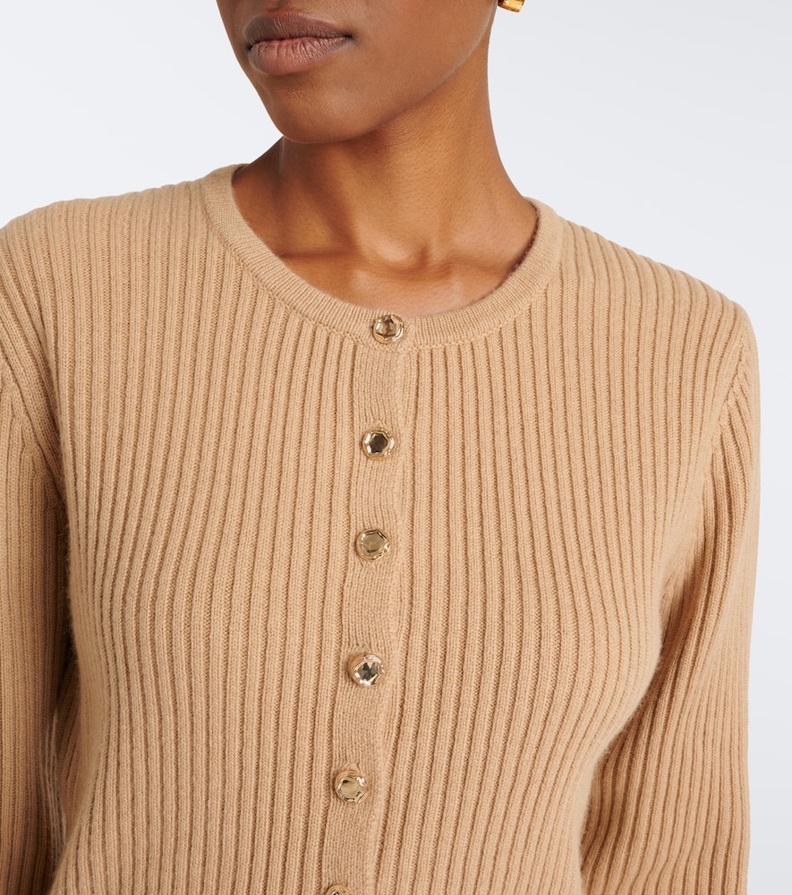 Ribbed-knit wool and cashmere cardigan