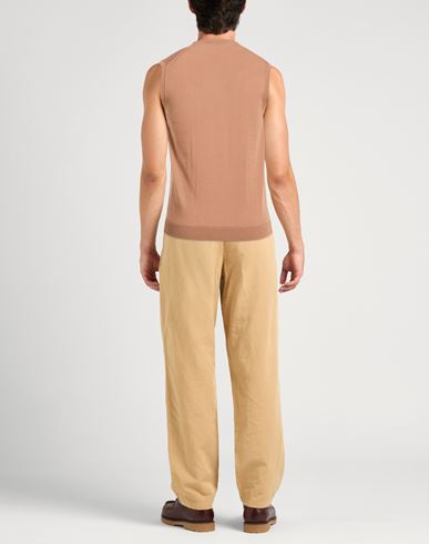 Man Sweater Camel Size 36 Cotton