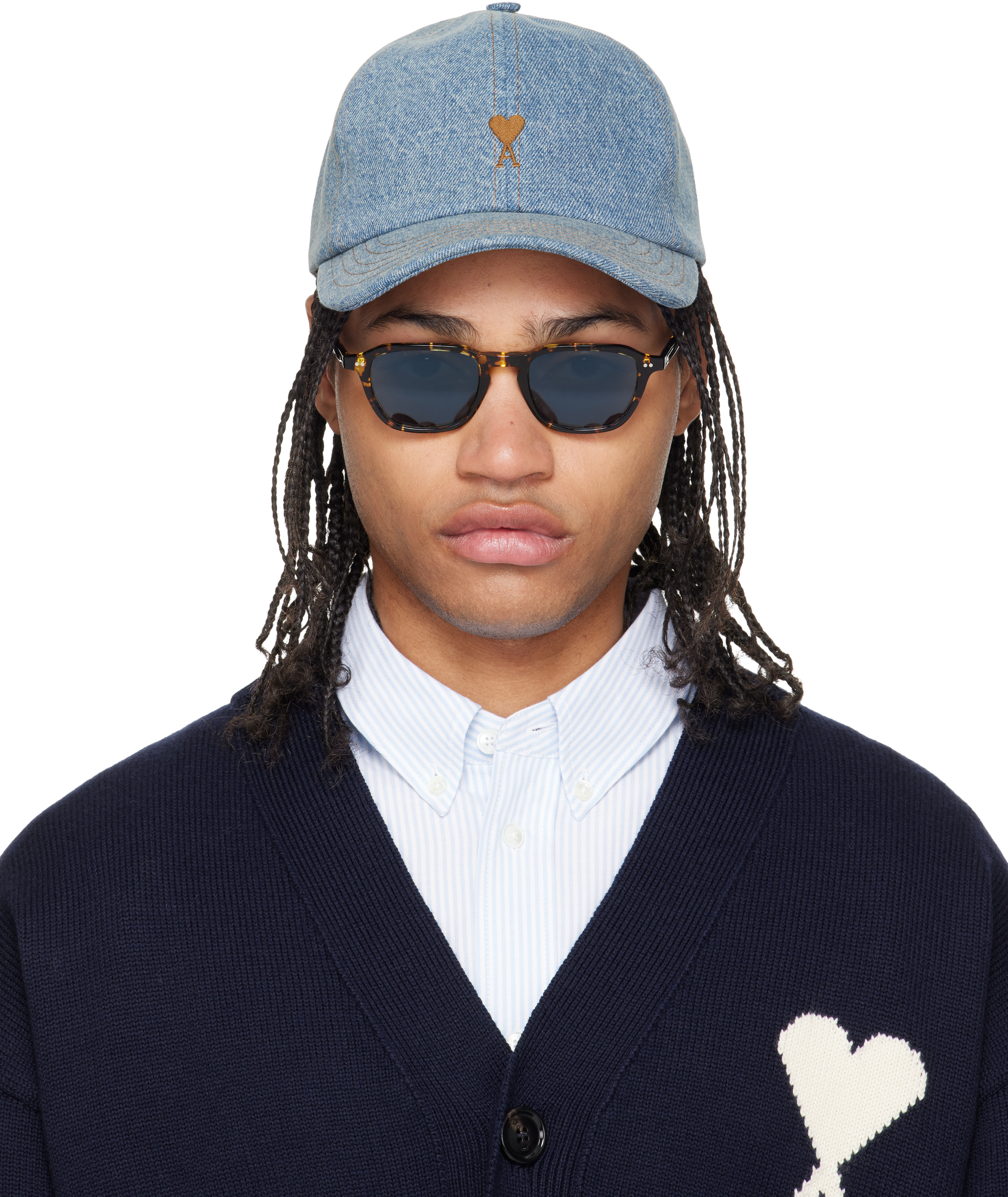 Blue Denim Ami de Coeur Embroidery Cap