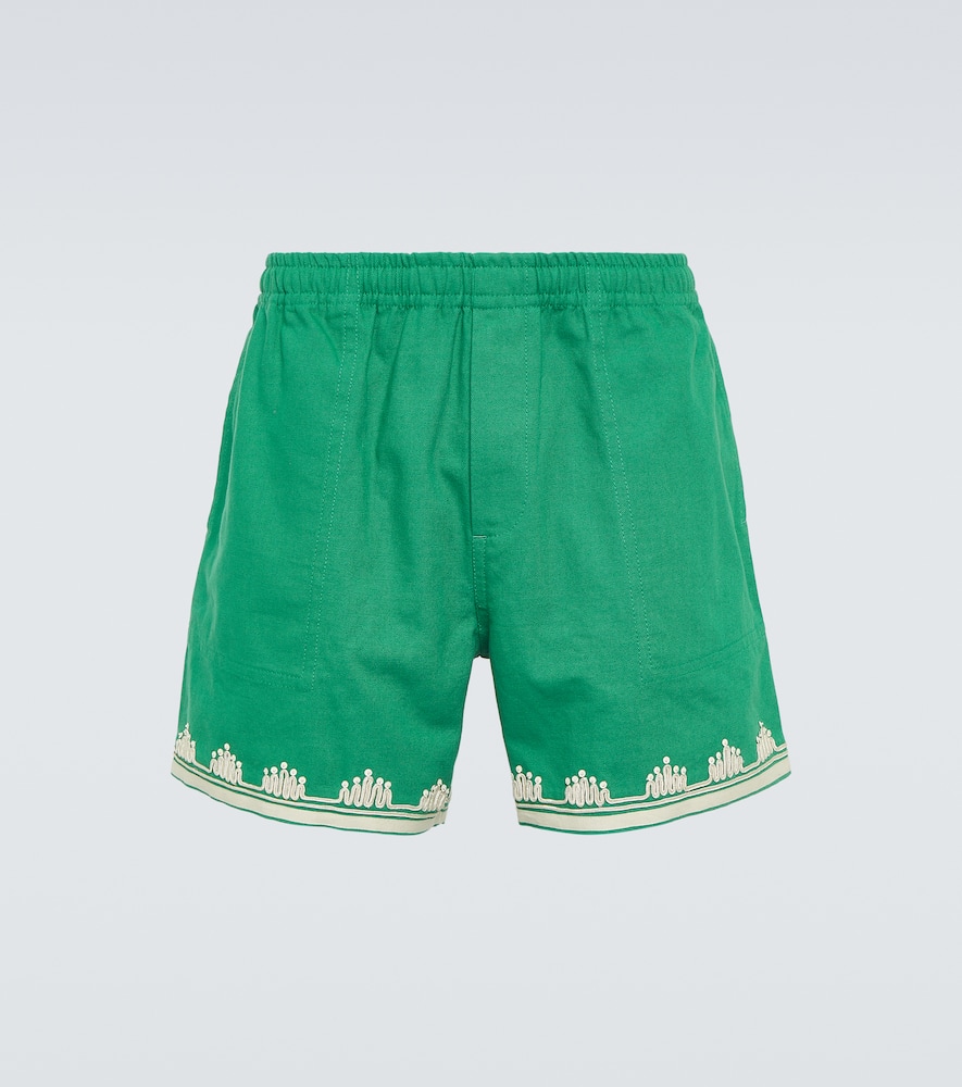 Bode Ripple embroidered cotton shorts