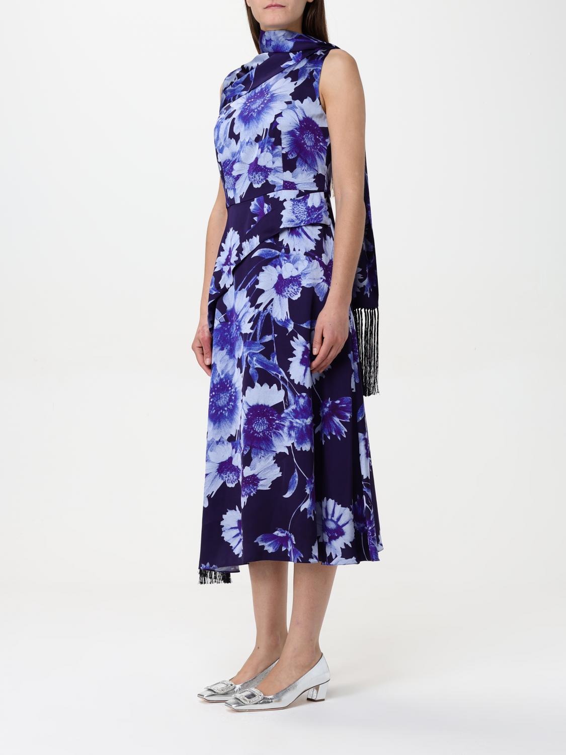 Floral-print midi dress - Blue