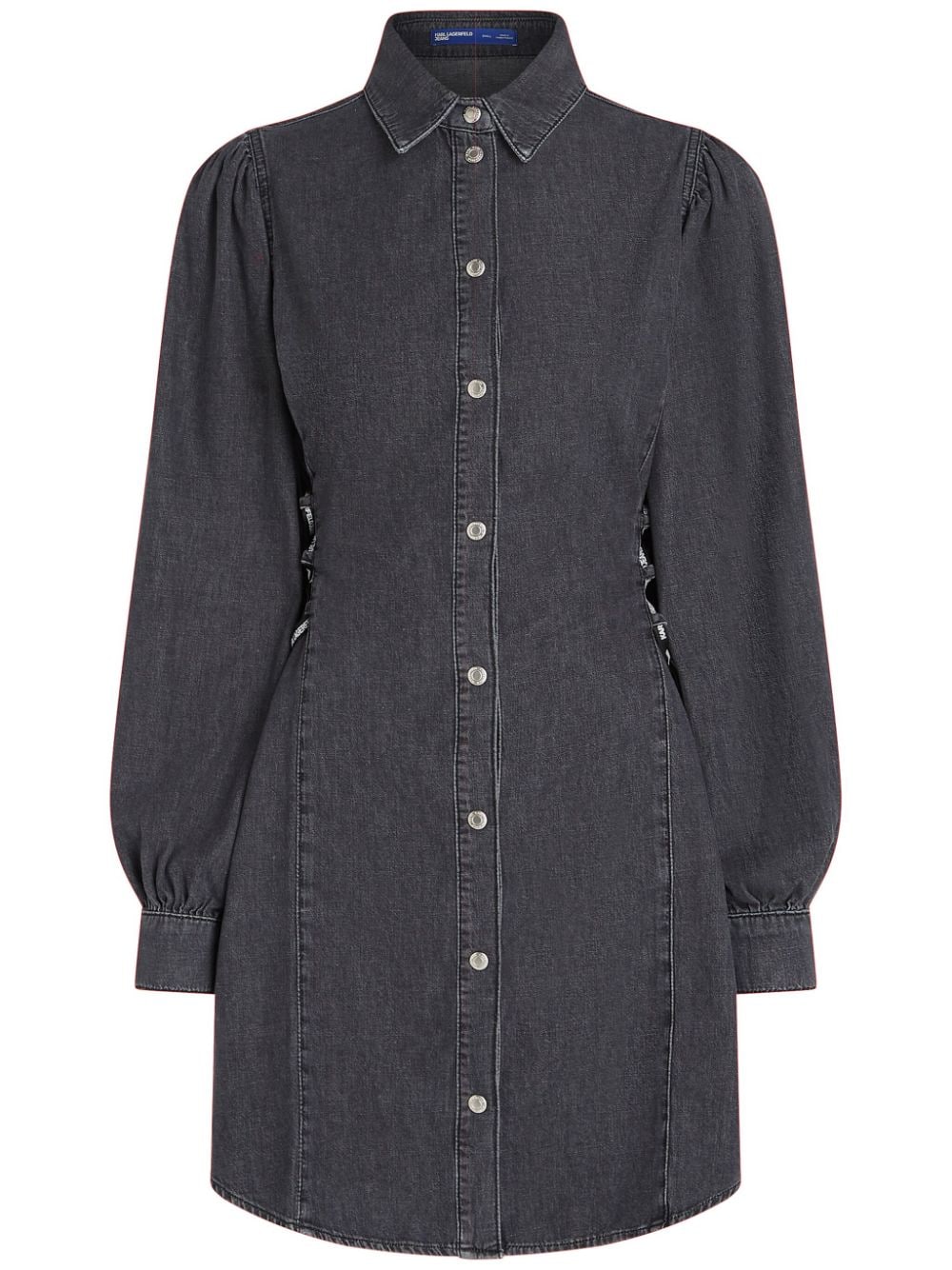 Tied-waist denim shirt dress - Grey
