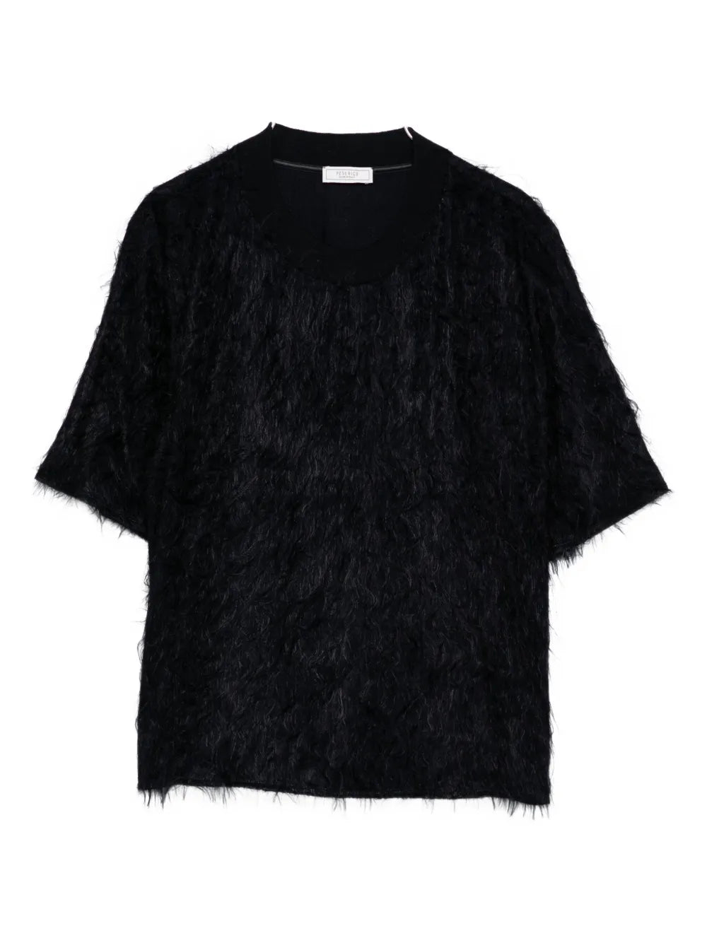 Fringed Wool T-Shirt — Black