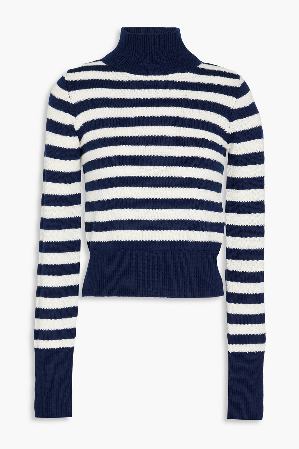 Striped wool turtleneck sweater - Blue - L