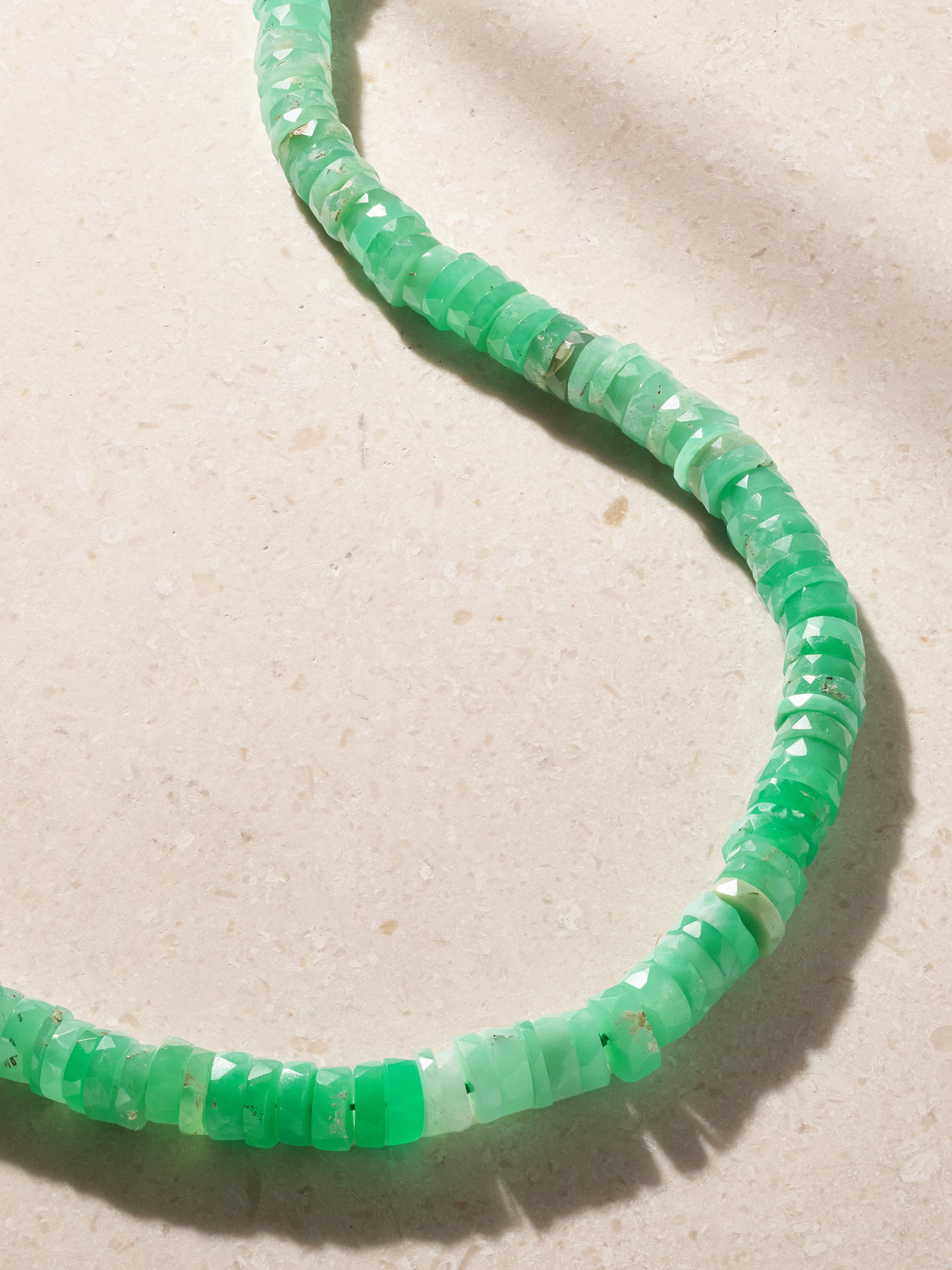 14-karat Gold Chrysoprase Necklace - Green