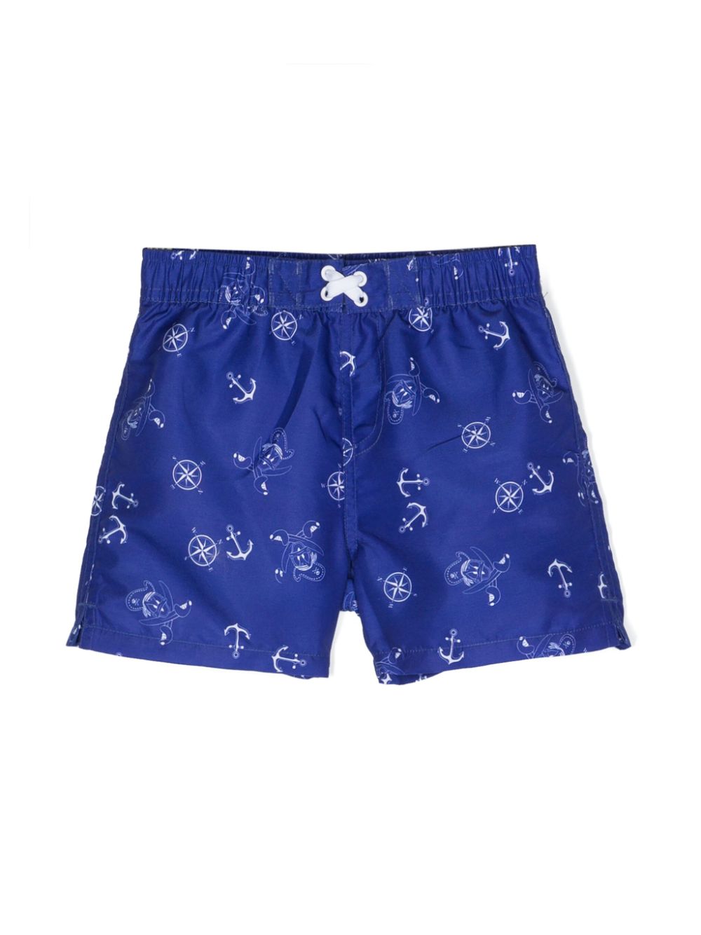 Nautical-printed swim shorts - Blue
