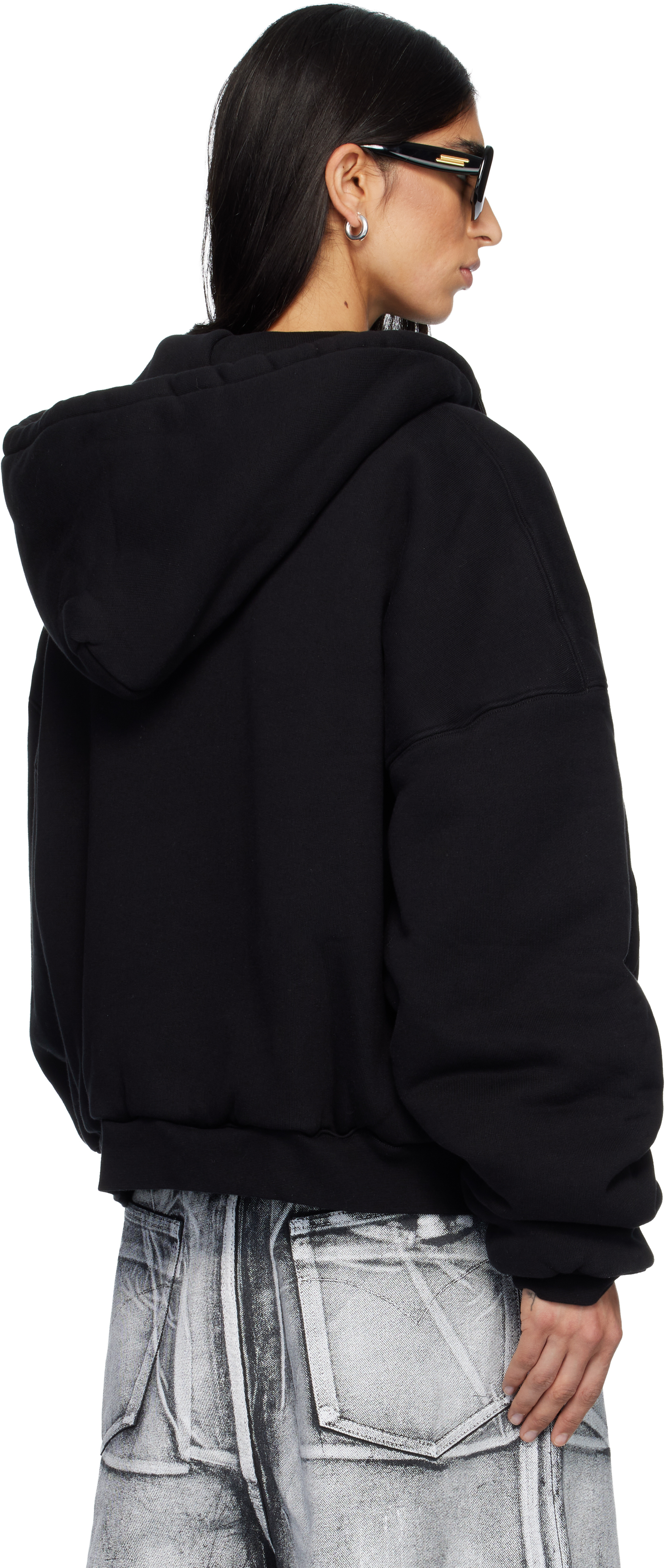 SSENSE Exclusive Black Wadded Hoodie