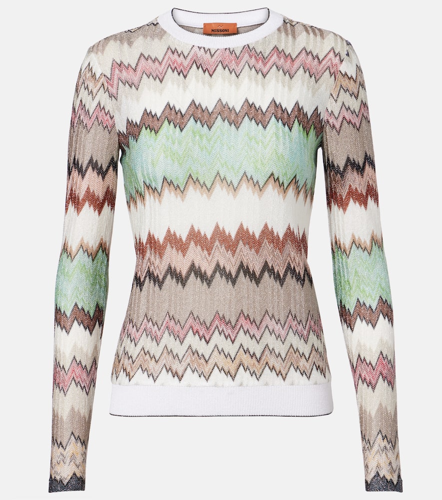 Zigzag lamé top