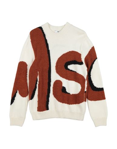 Msgm Kid Sweater Ivory Size 12 Acrylic, Wool