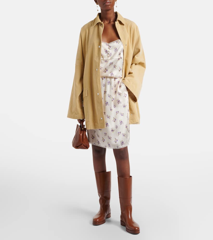 Shiny Daydream silk satin midi skirt