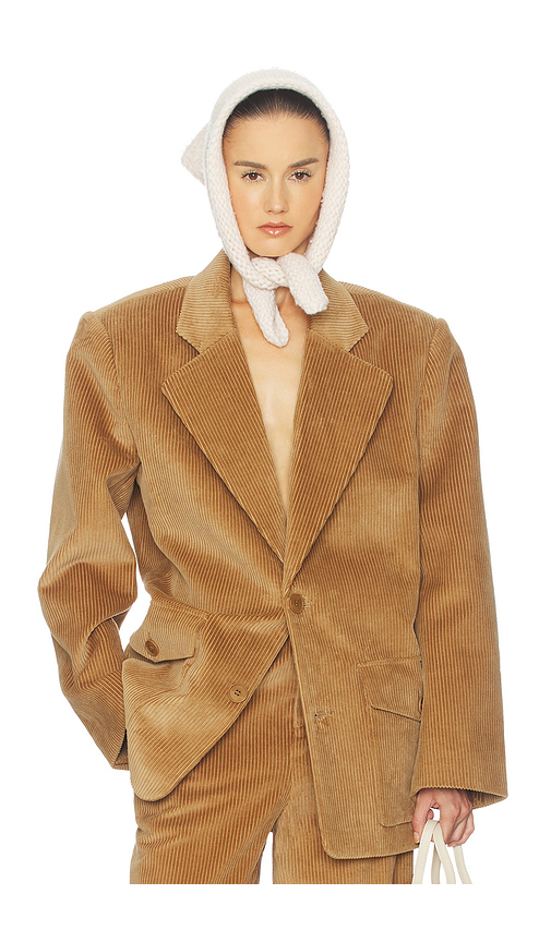 Helsa The Very Oversized Blazer in Corduroy in Caramel - Brown. XS/S also in