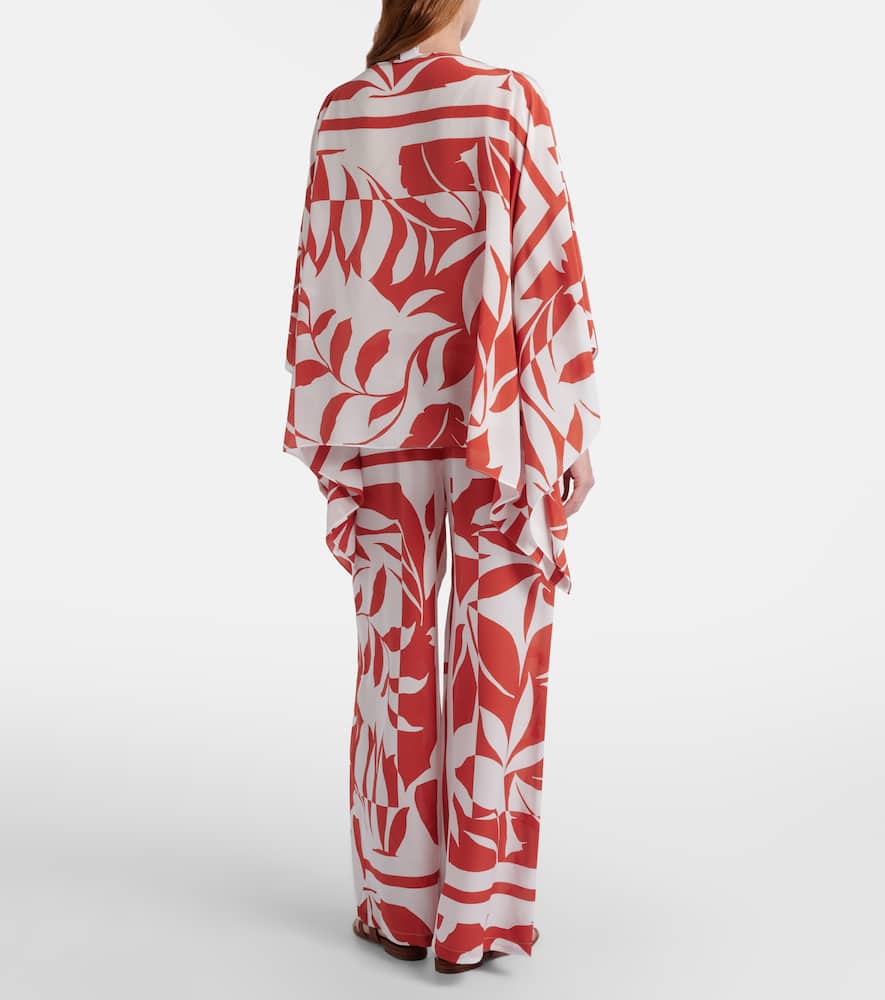 Voto printed silk wide-leg pants