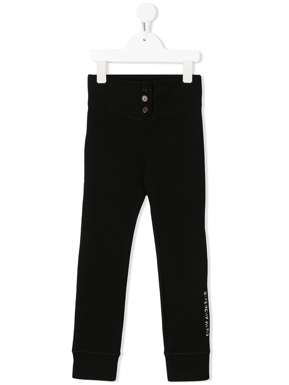 Givenchy Kids front button logo band trousers - Black