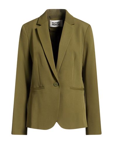 Woman Blazer Military green Size 12 Polyester, Viscose, Elastane