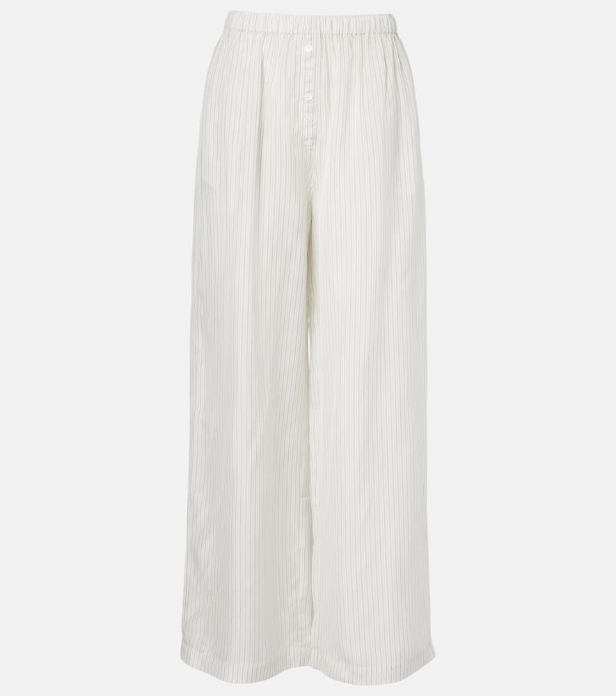 Brenna sheer striped wide-leg pants