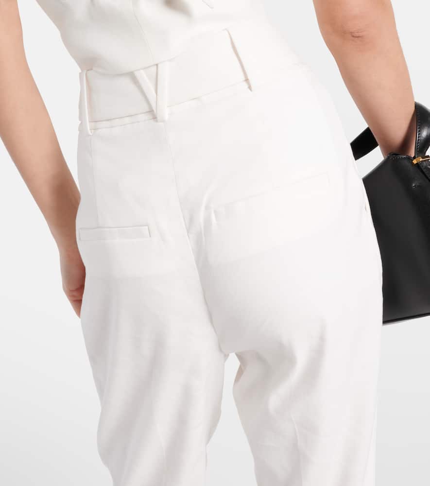 Sofia high-rise linen-blend tapered pants