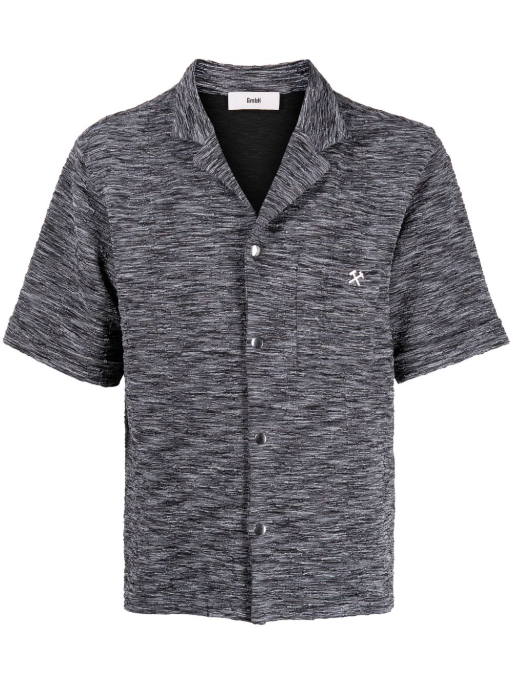 Logo-plaque mélange-effect shirt - Grey