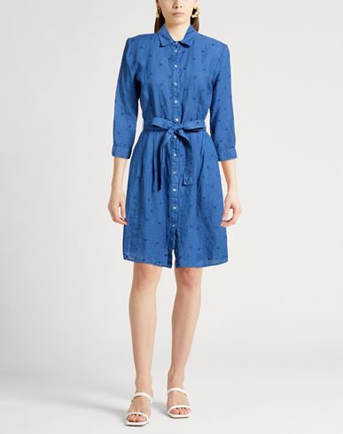 Woman Mini dress Slate blue Size 6 Linen